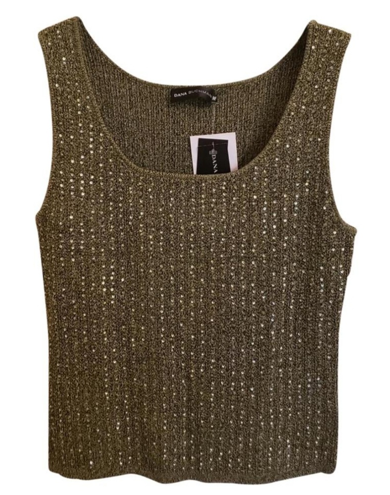 Dana Buchman Green Sequinned Convertible Sweater